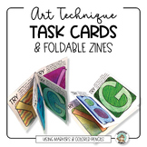 Art Task Cards & Foldable Zines • Colored Pencil & Marker 