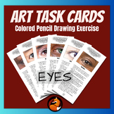 Art Task Cards Colored Pencil Drawing Eyes Middle School H