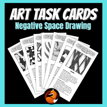 Preview of Art Task Cards Negative Space Drawing Activity Middle School Art High School Art