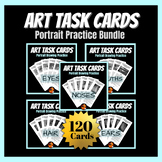 Art Task Cards Pencil Portrait Drawing and Shading Bundle 