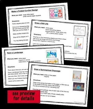 Art Activities Task Cards Set 1