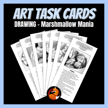 Preview of Art Task Cards Set of 24 Drawing and Shading Middle School Art High School Art