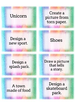 Preview of Art Task Cards.. Sketchbook & Art Journal Prompts