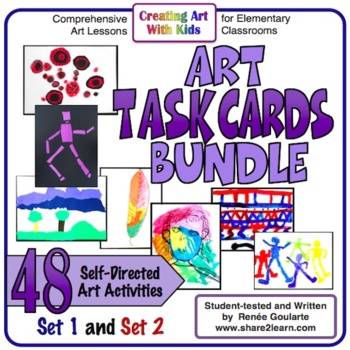 Preview of Art Activities Task Card Bundle