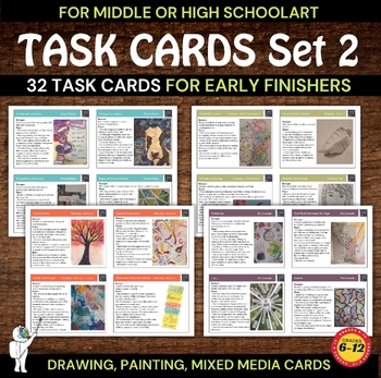 Preview of Art Project Task Cards for Early Finishers - Set 2 (16 Cards)