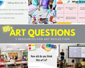Preview of Art Teacher Bundle ~ Art Reflection ~ Question Prompts ~ Task Cards