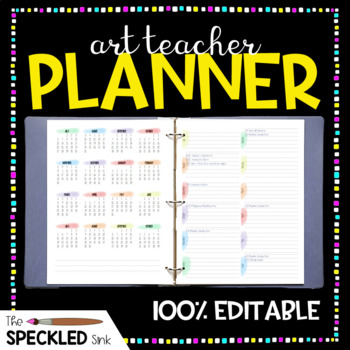 Preview of Art Teacher Planner. EDITABLE undated lesson plan book for art teachers