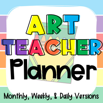 Preview of Editable Digital & Print Art Teacher Planner Binder Lesson Plans & Calendar
