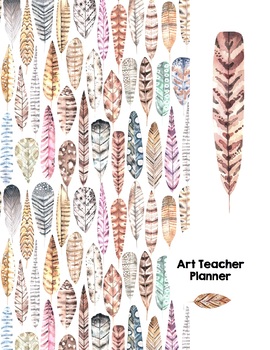Preview of Art Teacher Planner K-12 - Light as a Feather – UPDATED 2024-2025