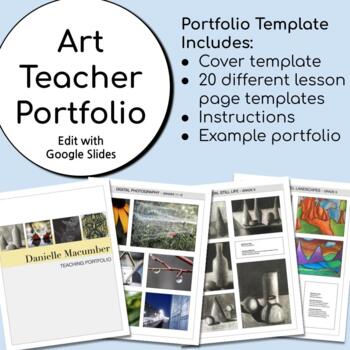 Preview of Art Teacher Portfolio - Easy Template - Print or Digital Portfolio