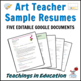 Art Teacher Resume (5 Editable Samples)