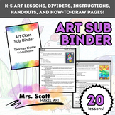 Art Teacher Sub Binder - 20 Lessons - Slideshow & Docs - G