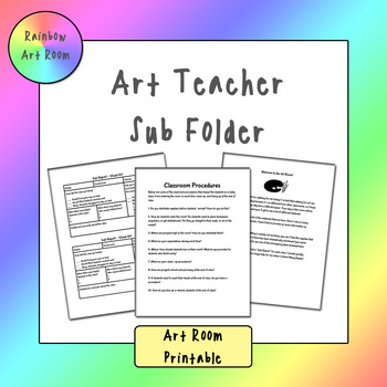Preview of Art Teacher Sub Folder - Printable