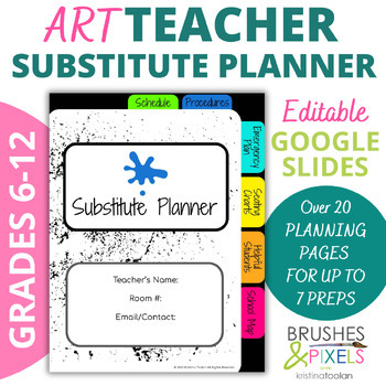 Preview of Art Teacher Substitute Planner
