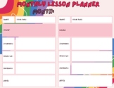 Art Teacher's Monthly At a Glance Lesson Planner: Streamli