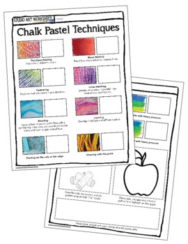 Preview of Art Technique: Chalk Pastel Worksheet Activity Practice Skills