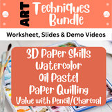 Art Techniques BUNDLE - worksheets & demo videos - art ski