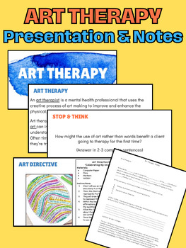 Preview of Art Therapy Google Slides and Guided Notes