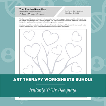 Preview of Art Therapy Worksheets Bundle | PDF Template