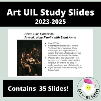 Preview of Art UIL Study Slides 2023-25