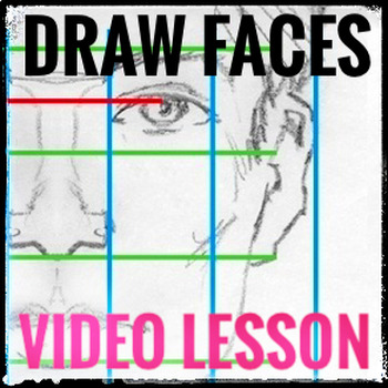 Preview of Art Video Tutorial Lesson. Draw faces in Proportion