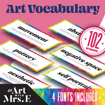 Preview of Art Vocabulary || 102 words x 4 different fonts!