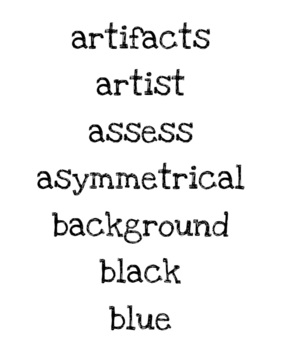 Preview of Art Vocabulary Elementary Word Wall - google doc