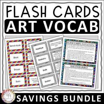 Preview of Art Vocabulary Term Flash Cards | Vocabulary Review Games | Savings Bundle
