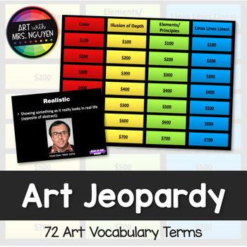 Preview of Art Vocabulary Scavenger Hunt and Jeopardy Game (Volume One)
