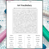 Art Vocabulary Word Search Puzzle Worksheet Activity