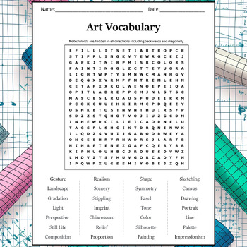Art Vocabulary Word Search Puzzle Worksheet Activity by Word Search Corner