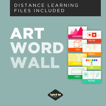 Preview of Art Vocabulary Word Wall Cards - Distance Learning Option!