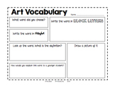 Art Vocabulary Worksheet