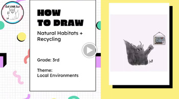Preview of Art With Sno - 3rd Grade - Local Environments - Drawing Habitats + Recycling