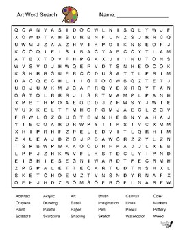 art word search by niemiller nature teachers pay teachers