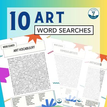 Preview of Art Word Search Bundle - End of the Year / After Testing Activity