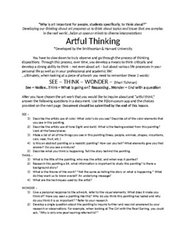 Preview of Art Worksheet - Artful Thinking - Writing and Art