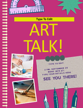 Preview of Art Workshop & Classes, Flyers (4)- Fully Customize your Flyer - Ready to Edit!