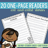 Art and Artist Readers | 20 One Page Fiction Art Themed Stories