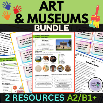 Preview of Art and Museums Speaking Cards Lesson Plan Vocabulary ESL EFL