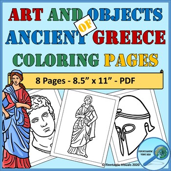 Preview of Ancient Greece Coloring Pages Art and Objects