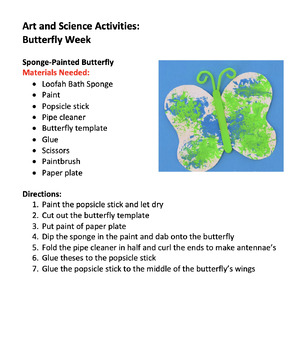 Preview of Art and Science Activities - Butterfly Week