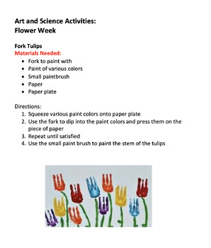 Preview of Art and Science Activities - Flower Week