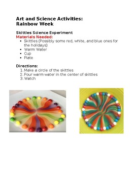 Preview of Art and Science Activities - Rainbow Week