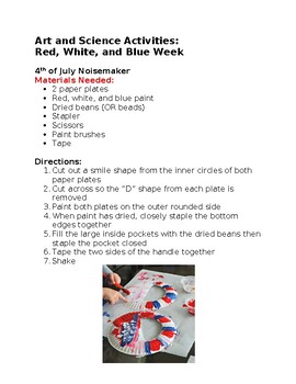Preview of Art and Science Activities - Red, White & Blue Week