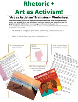 Preview of Art as Activism! Rhetorical Devices **Social Justice Lens**