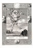 Art critique of "The fall of icarus" by Bernard Picart 1731.