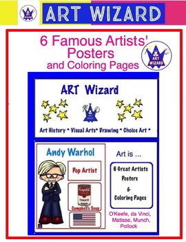 Art Posters ... 6 Famous Artists' Posters & Coloring Pages Set #1 Art ...