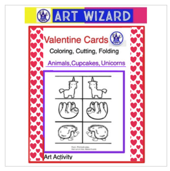 Preview of Valentine Cards, Cute Animals, Cupcakes, Llamas, Unicorns, Cat Cards,  (11 pg)