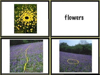 Preview of Goldsworthy Earth Elements Match Cards, Picture Task Cards (14 pg),Earth Day